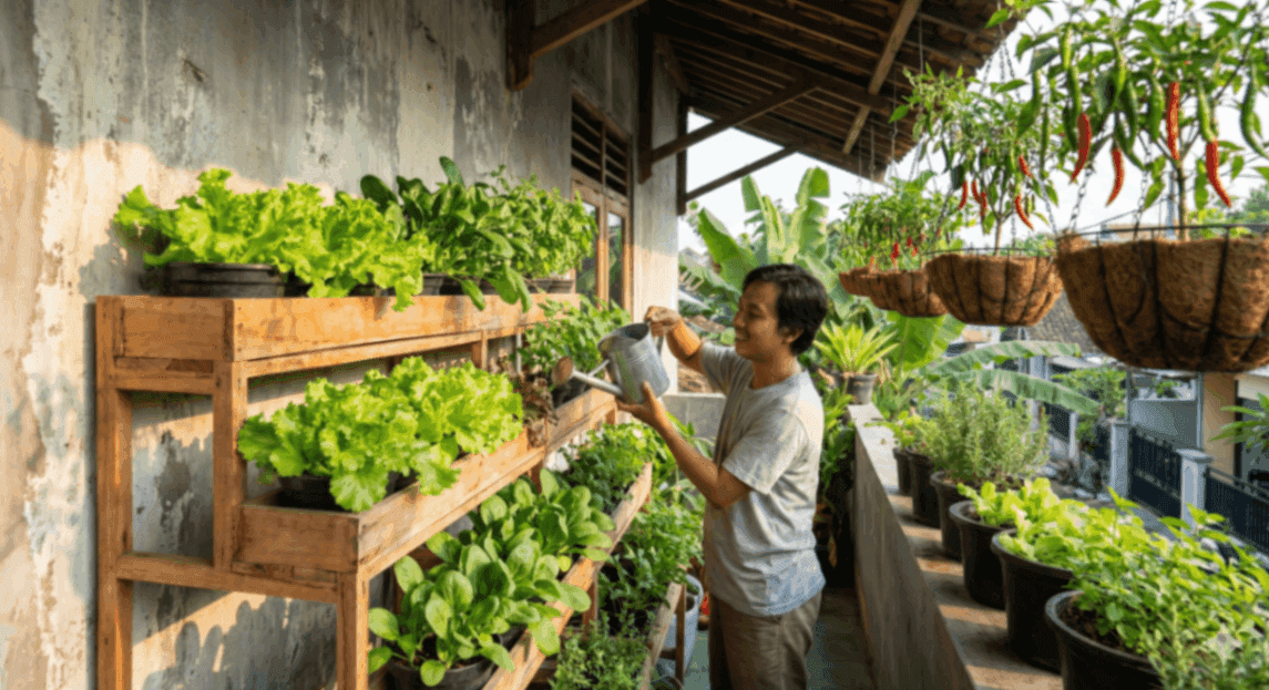 Cuma Punya Teras Sempit? Tenang, Kamu Tetap Bisa Panen Sayur Melimpah!